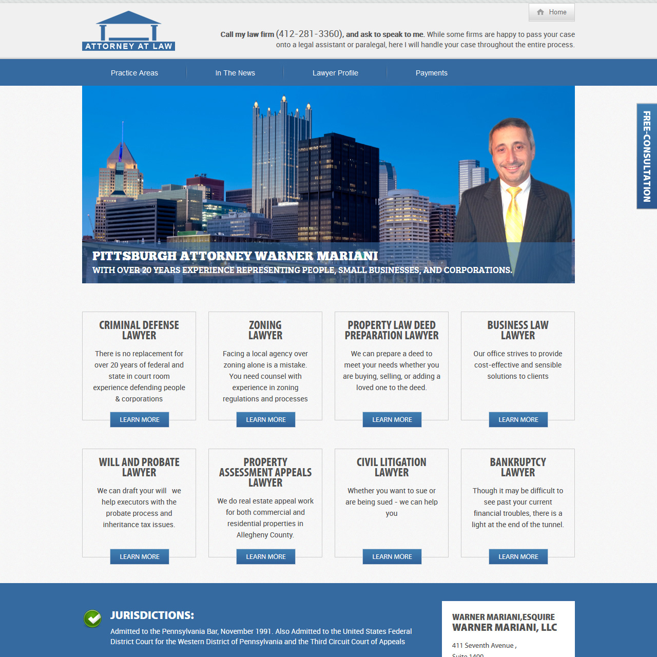 AskThePALawyer.com attorney website design