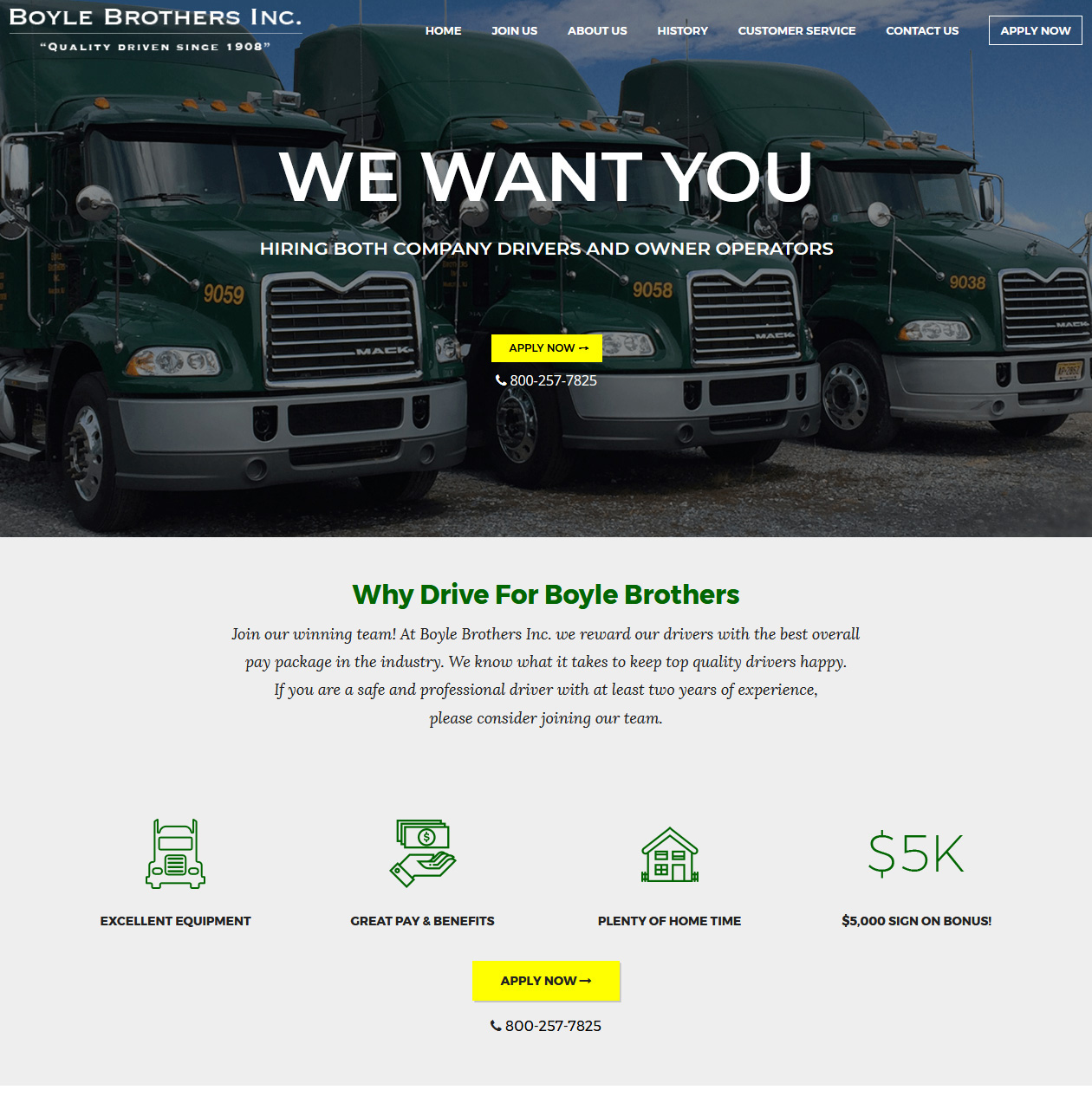 Boyle Brothers Inc trucking website design