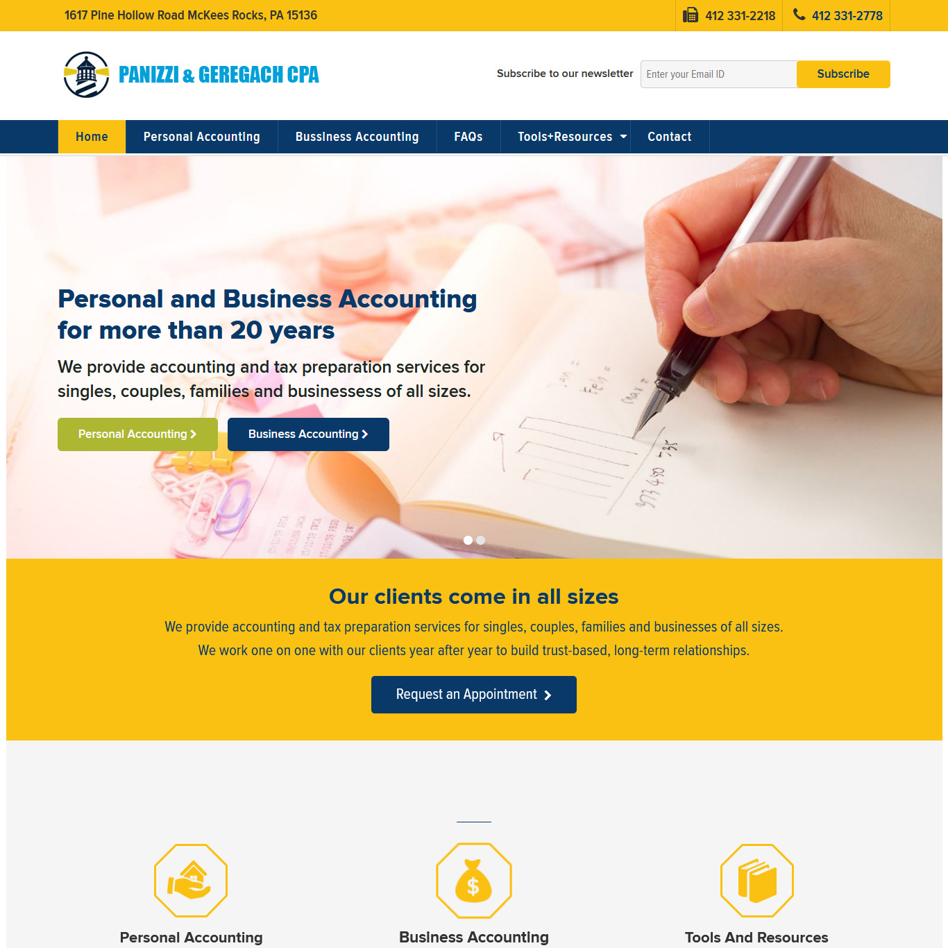  Panizzi and Geregach CPA accountants website design