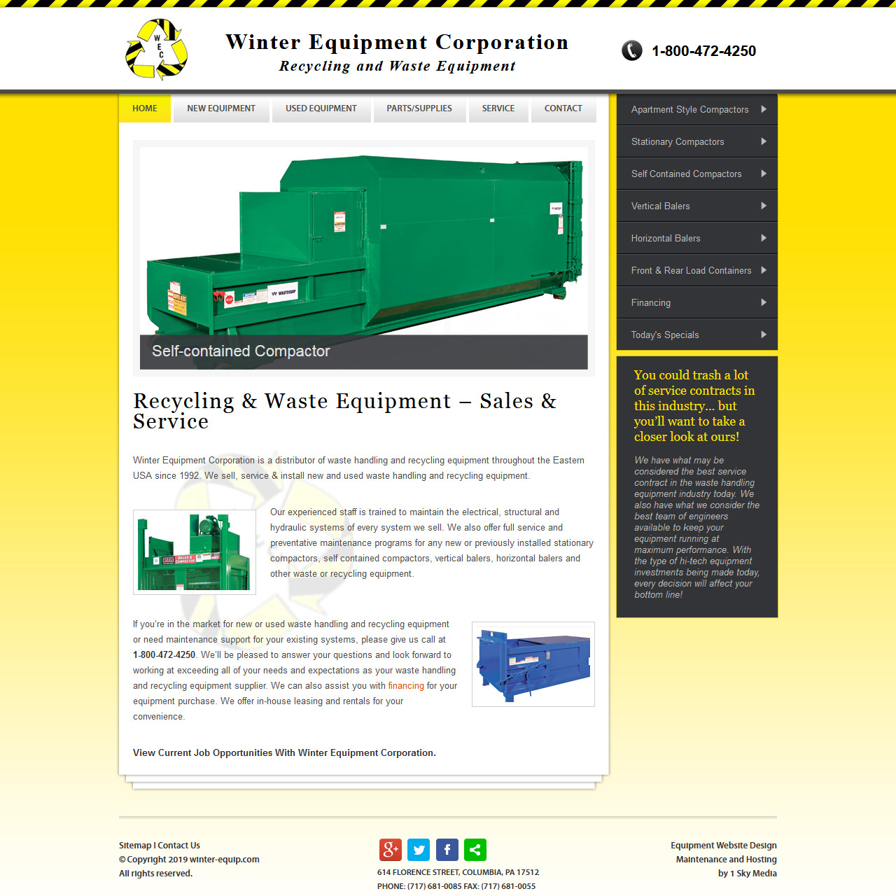 Waste Removal and Recycling Equipment website design