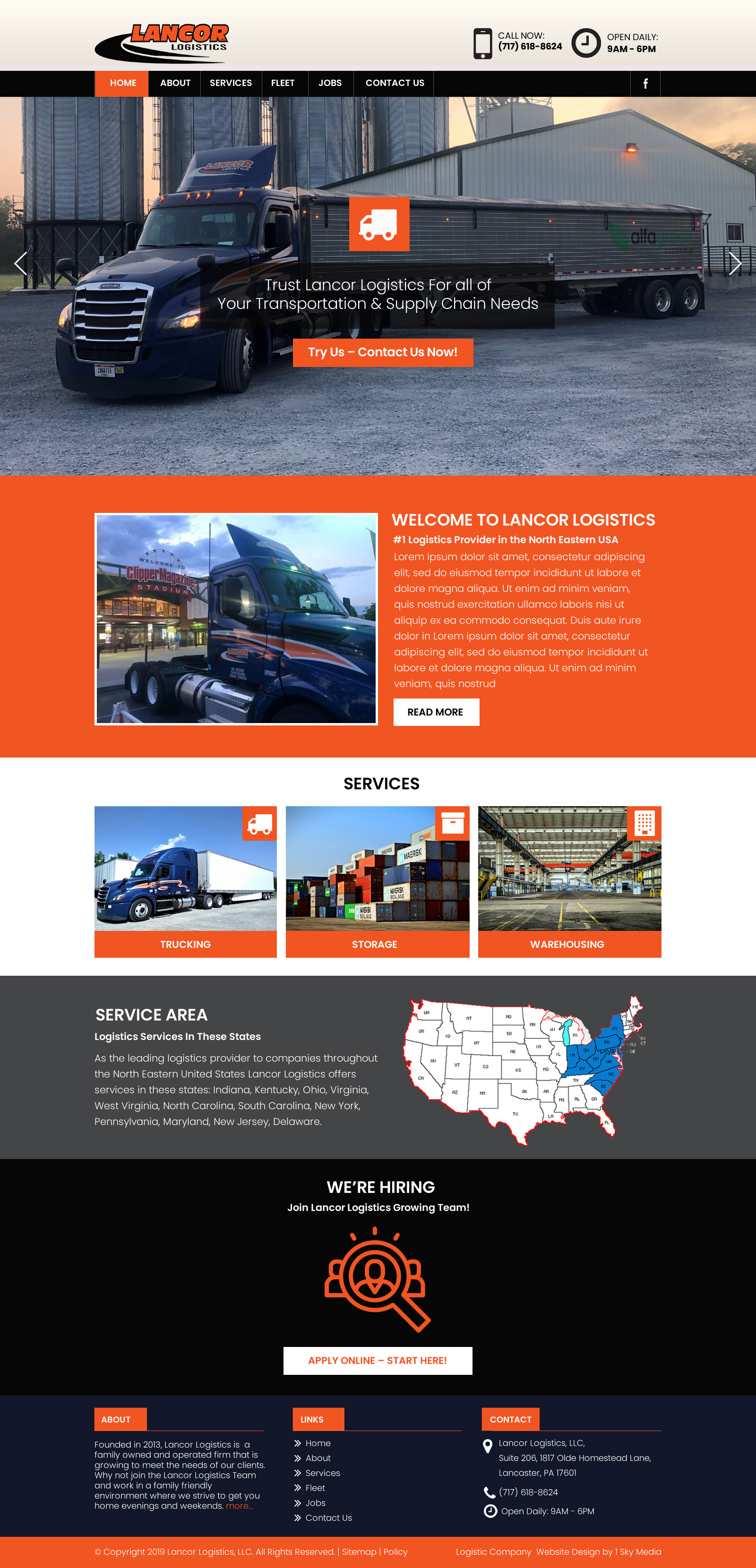 Lancor Logistics - trucking company website design