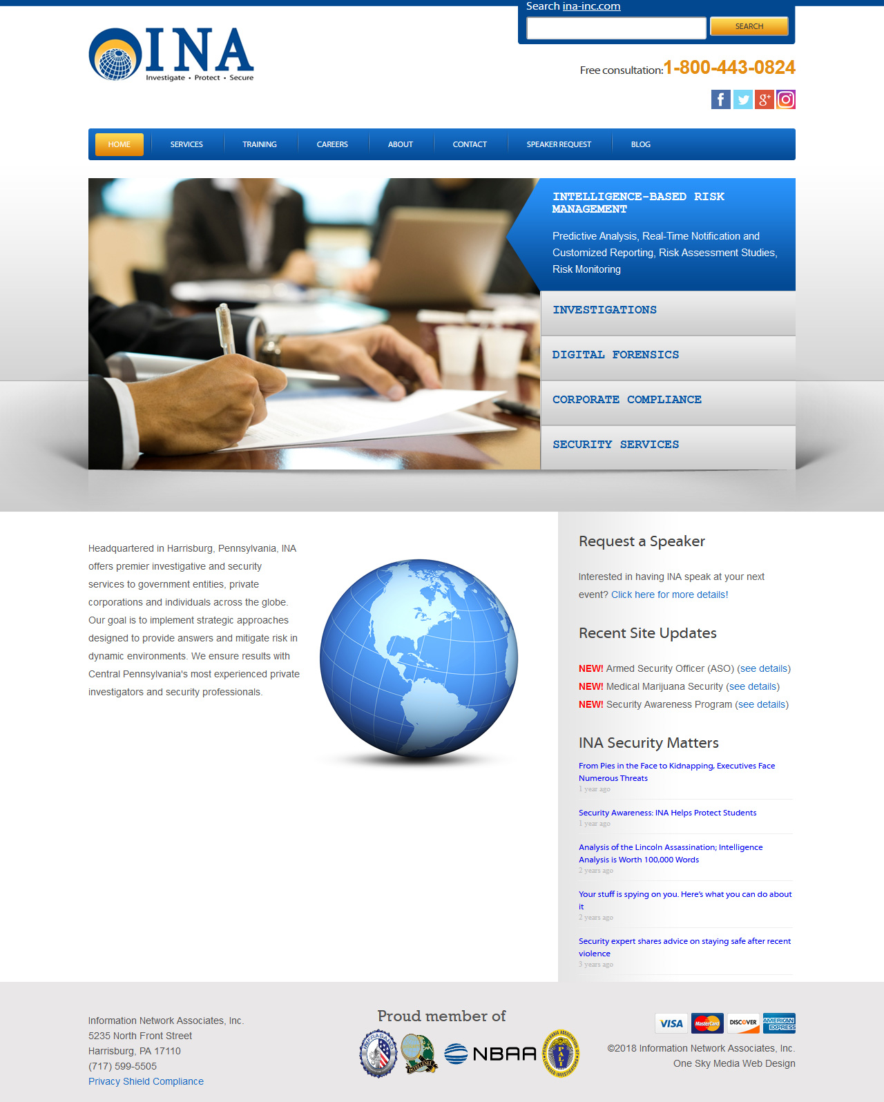INA INC Private Investigators - private investigators website design