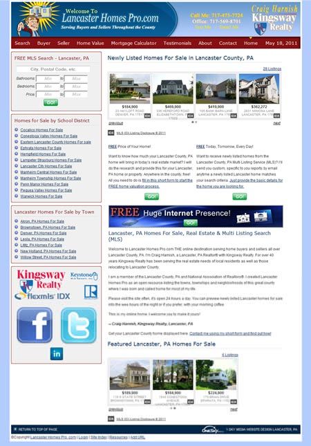Lancaster Homes Pro - real estate website design