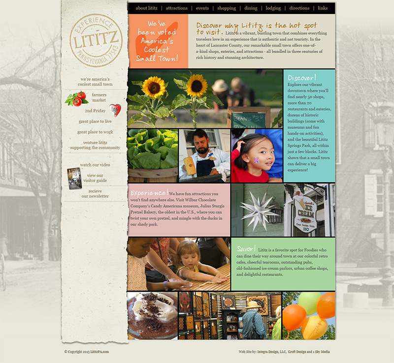 LititzPA.com 2014 - town website design for community living