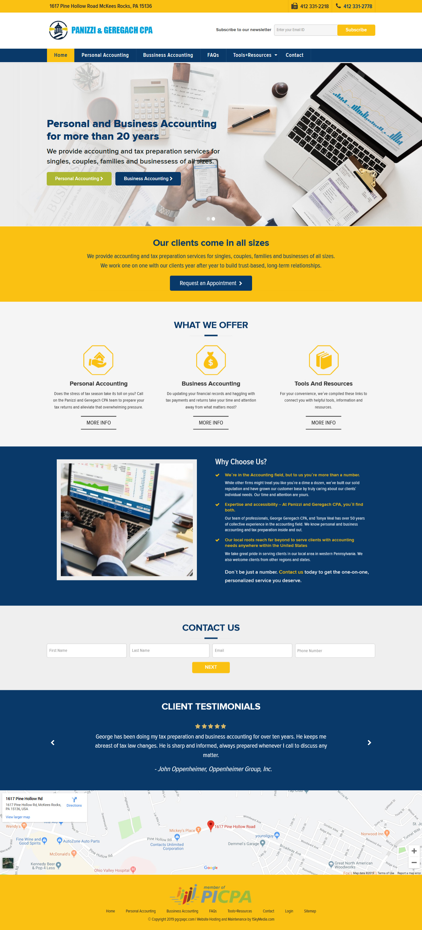  Panizzi and Geregach CPA accountants website design