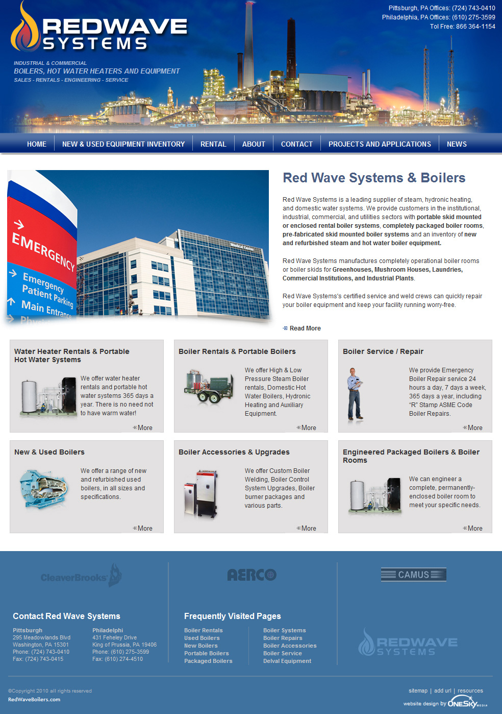Red Wave Systems 2008 -residential & commercial boiler sales and service website design