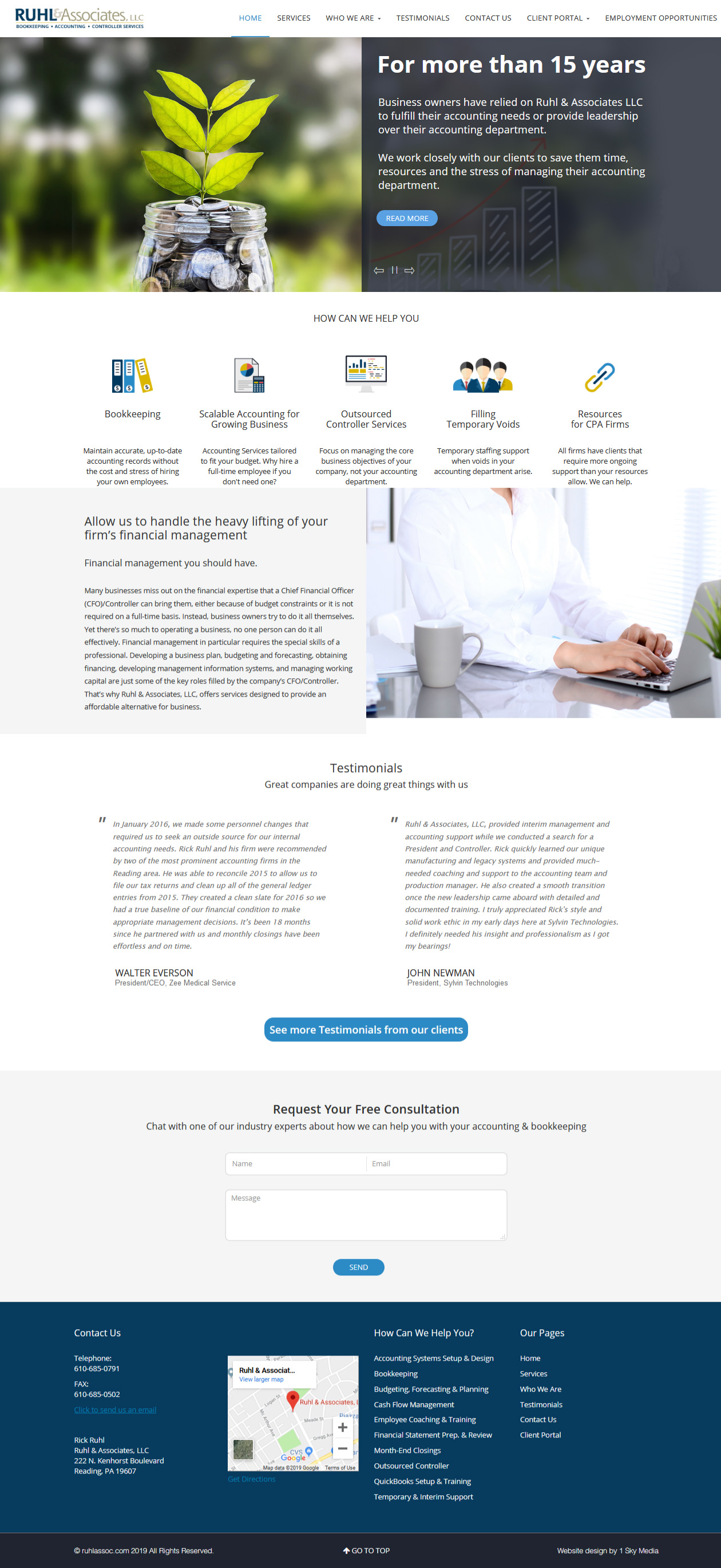 RUHL & Associates Accountants website design