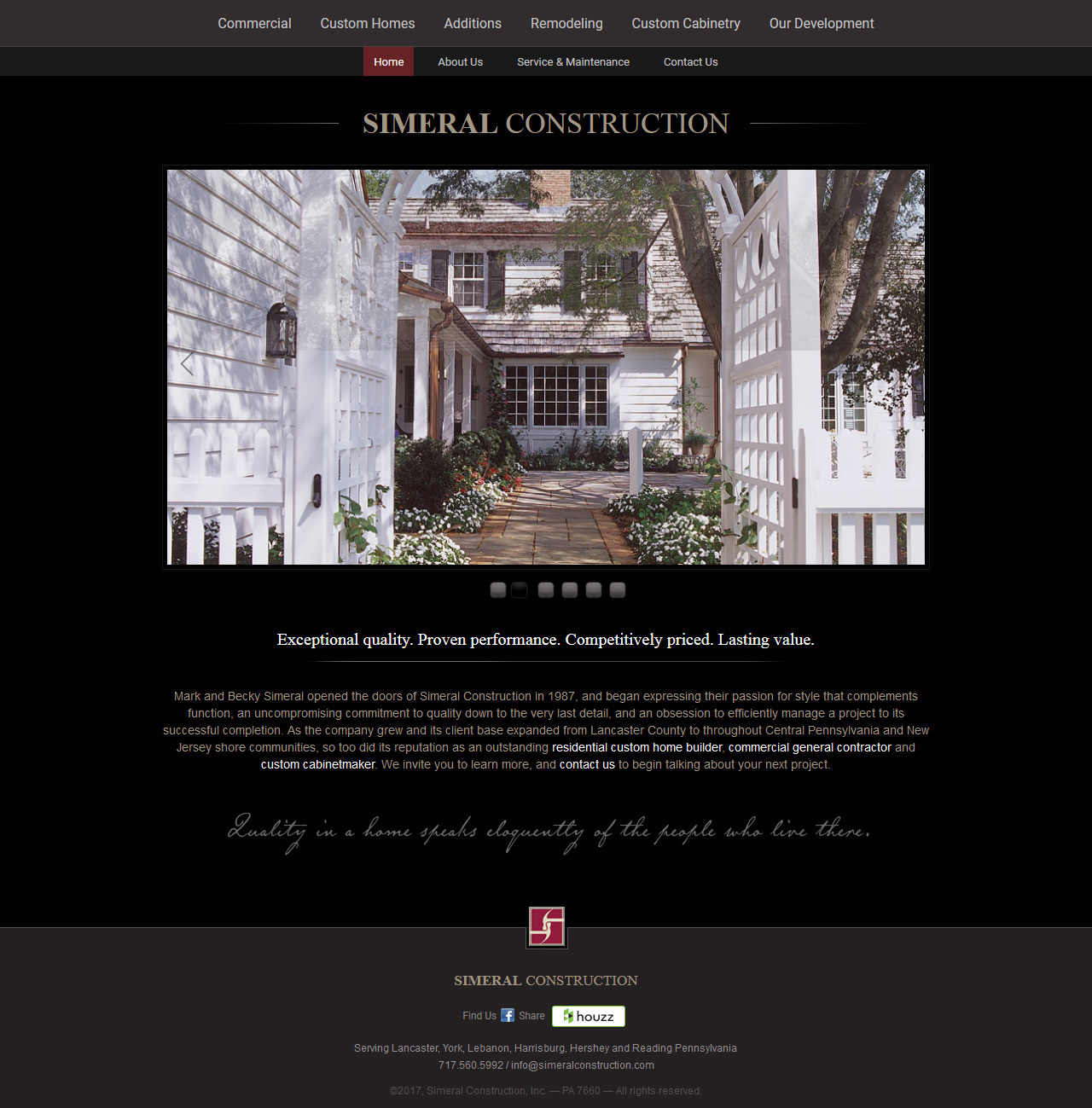 Simeral Construction - home builders website design