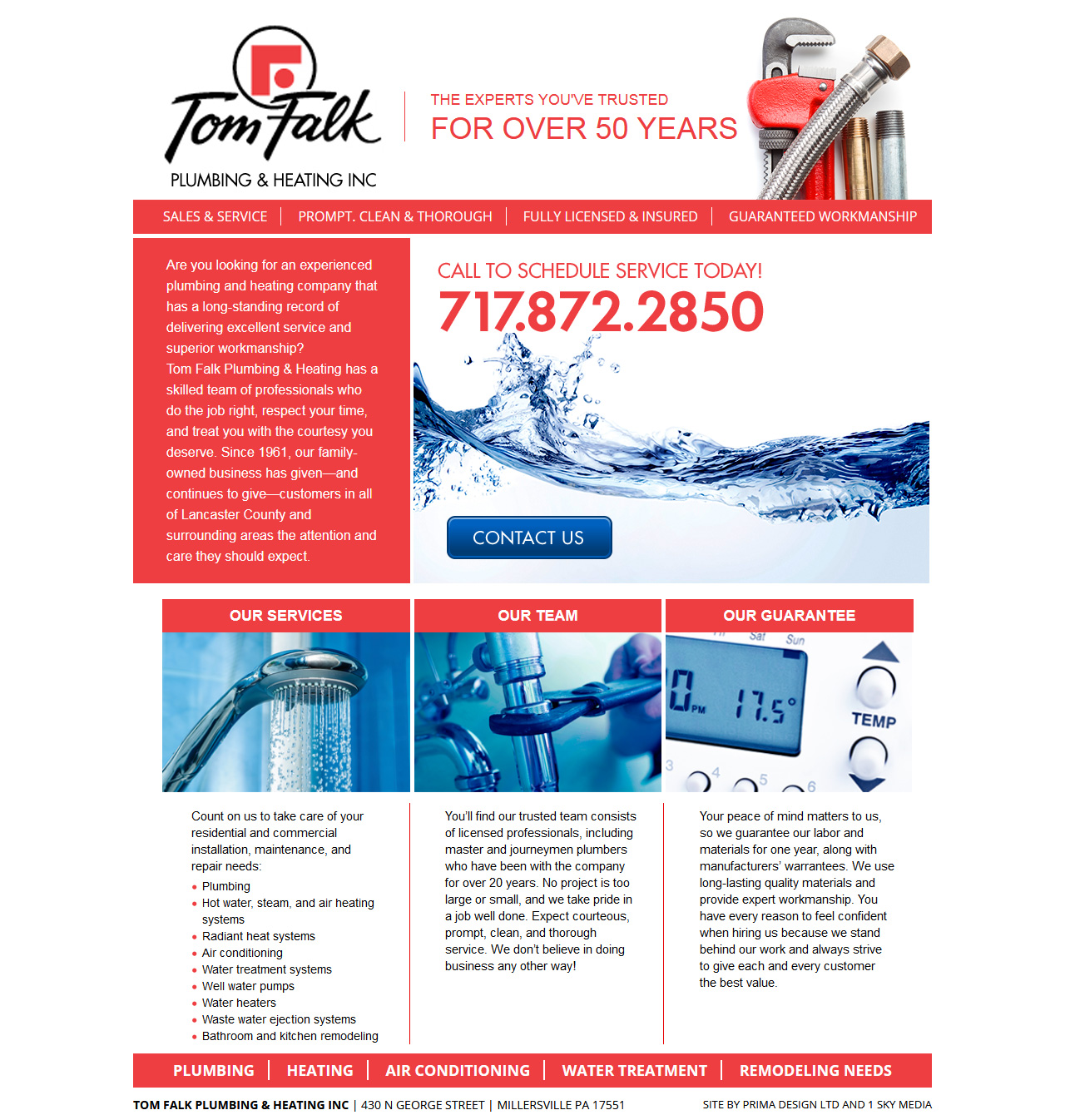 Tom Falk Plumbing & Heating - plumbers website design HVAC