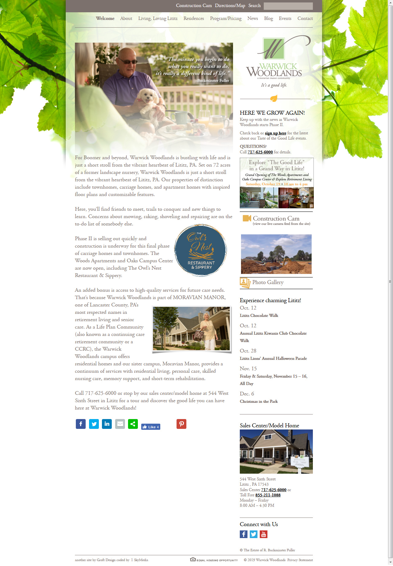 Warwick Woodlands Retirement Community - 55 plus community website design