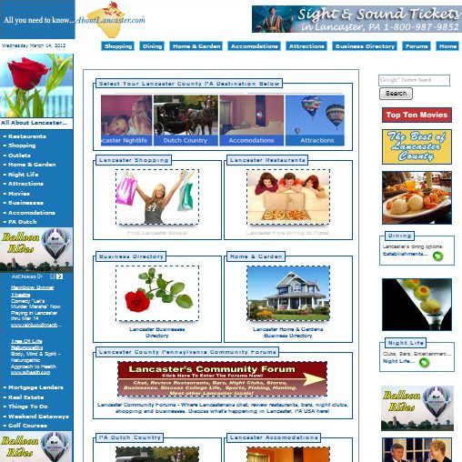 About Lancaster - community & businesses website design