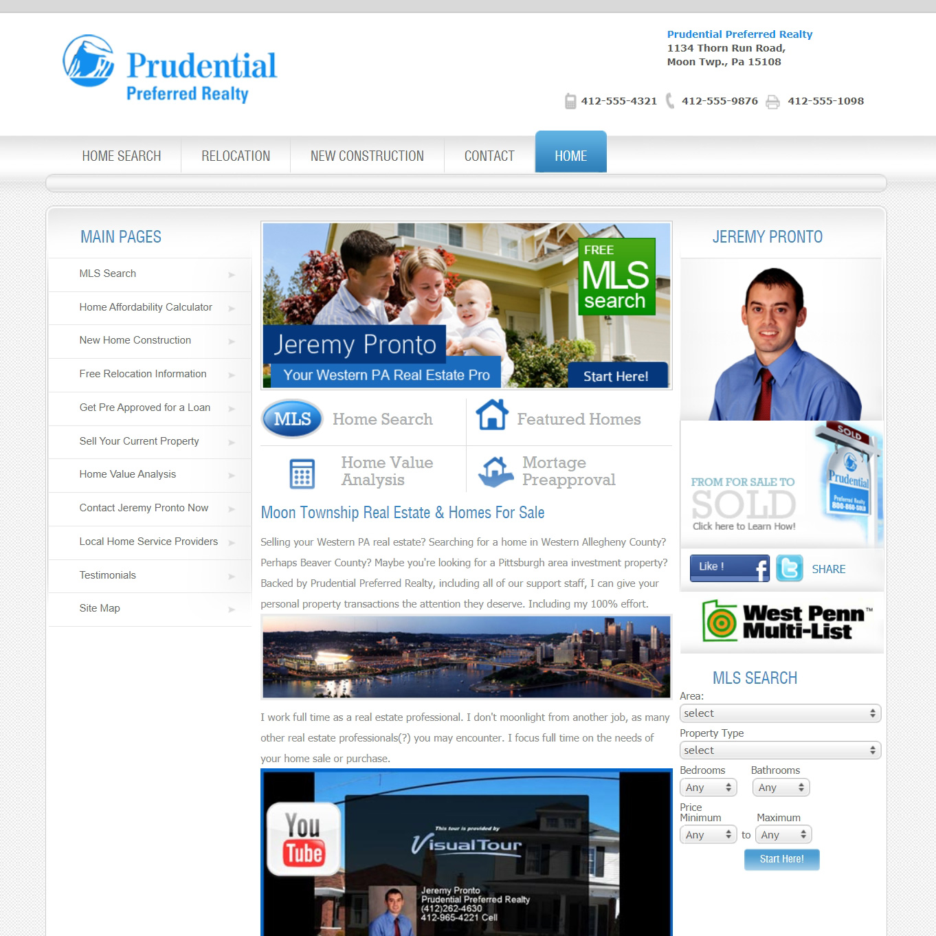 Prudential Preferred Realty - real estate website design
