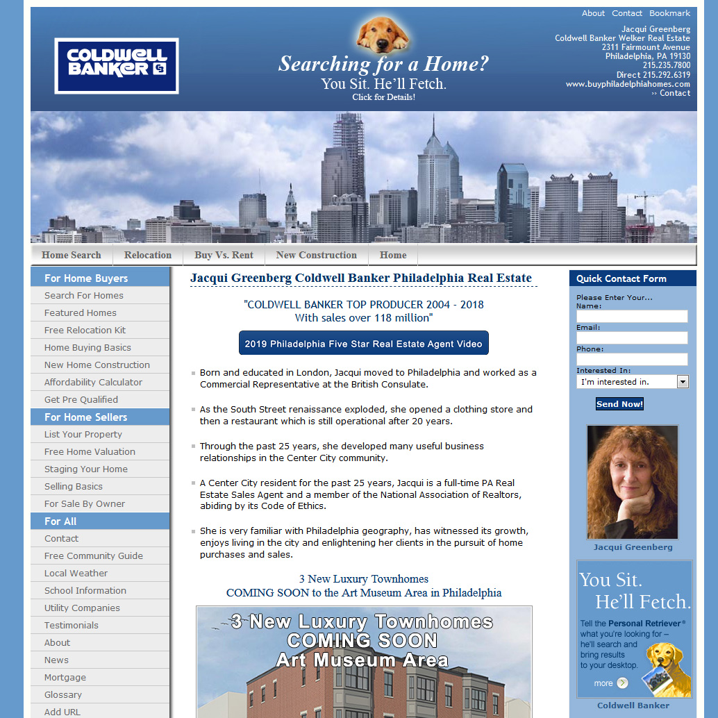 Jacqui Greenberg Coldwell Banker - real estate website design