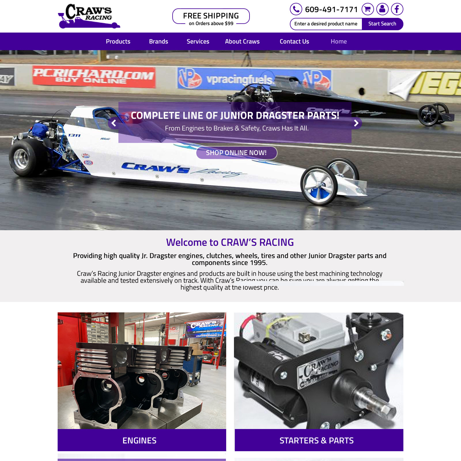 Craw’s Junior Drag Racing Website Design Website Design