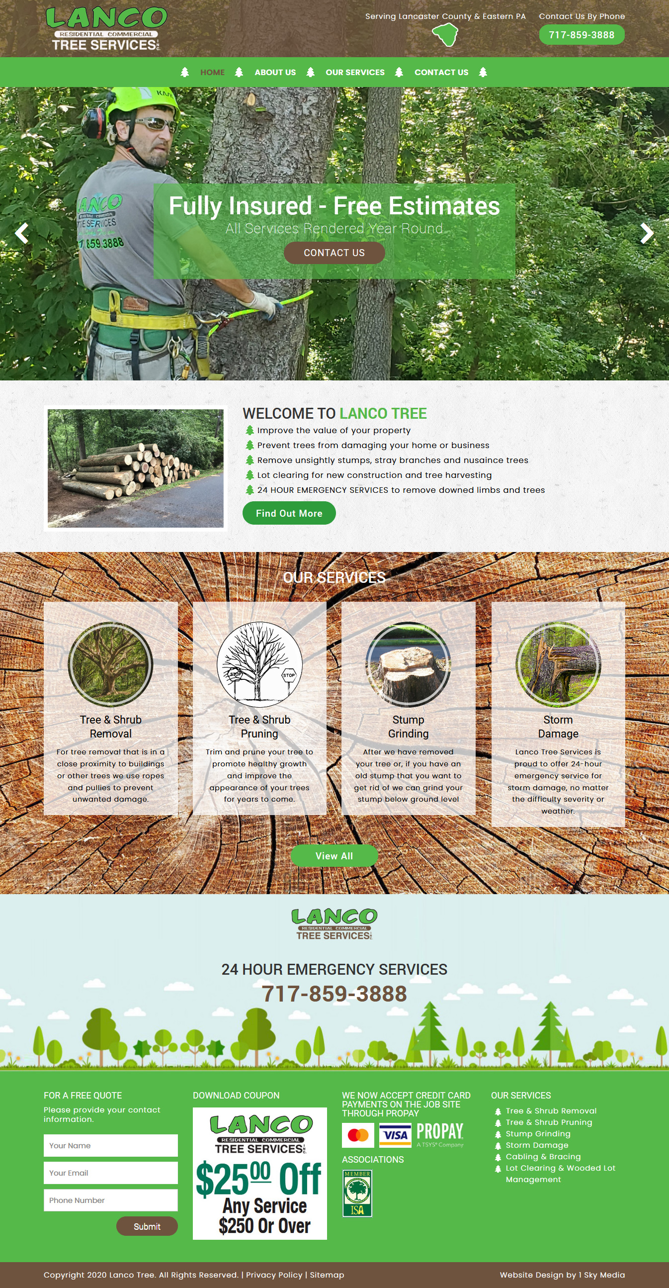 Lanco Tree Services -  Tree removal website design