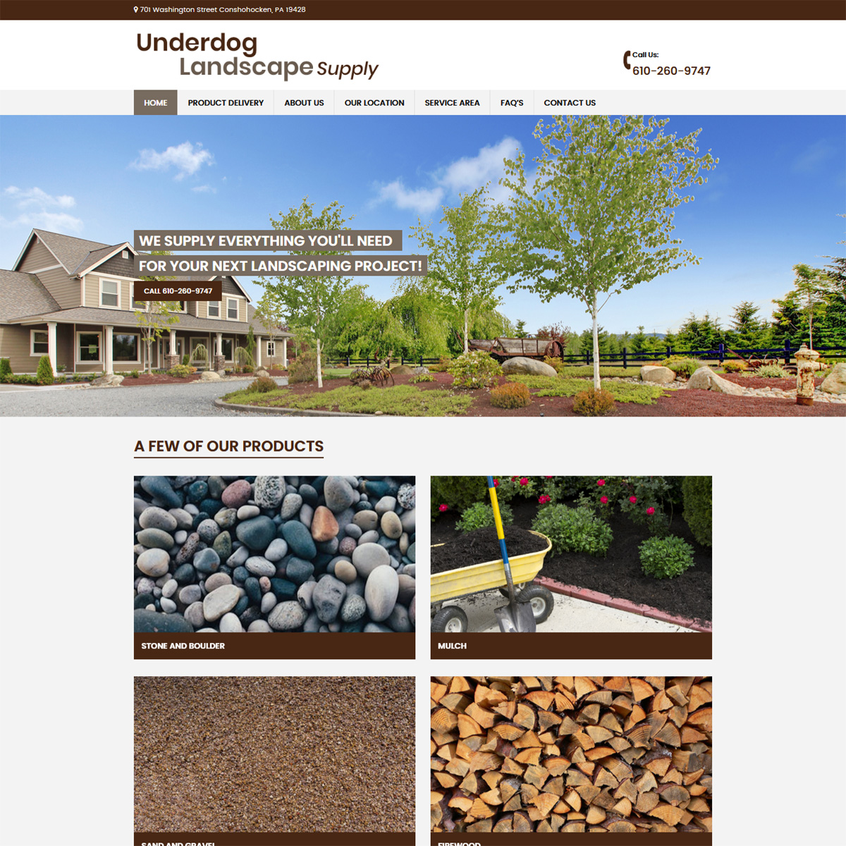 Underdog supply Landscape supply website design 