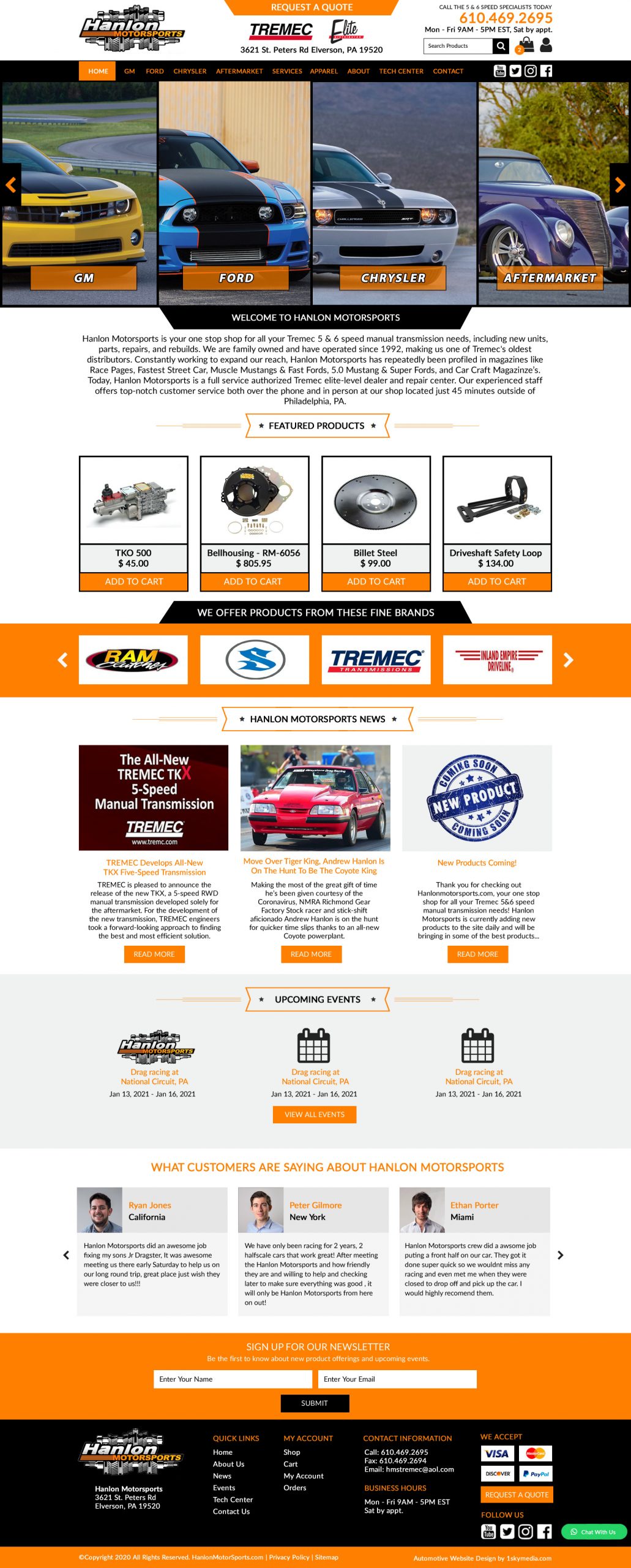 Manual Transmision Sales Website Design