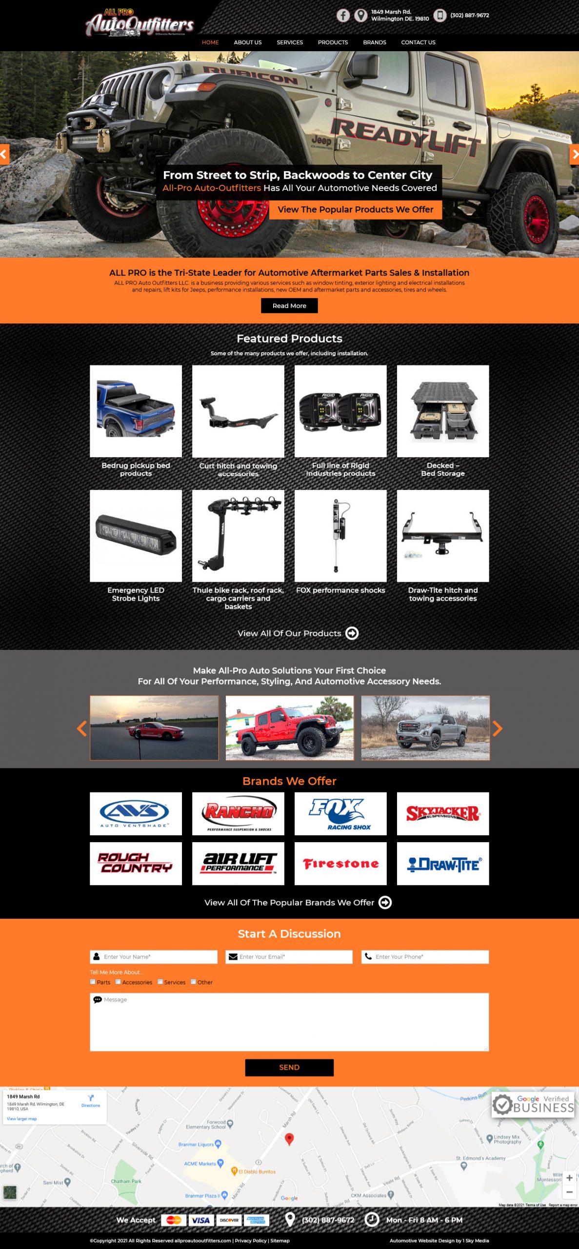 All Pro Auto Outfitters Website Design