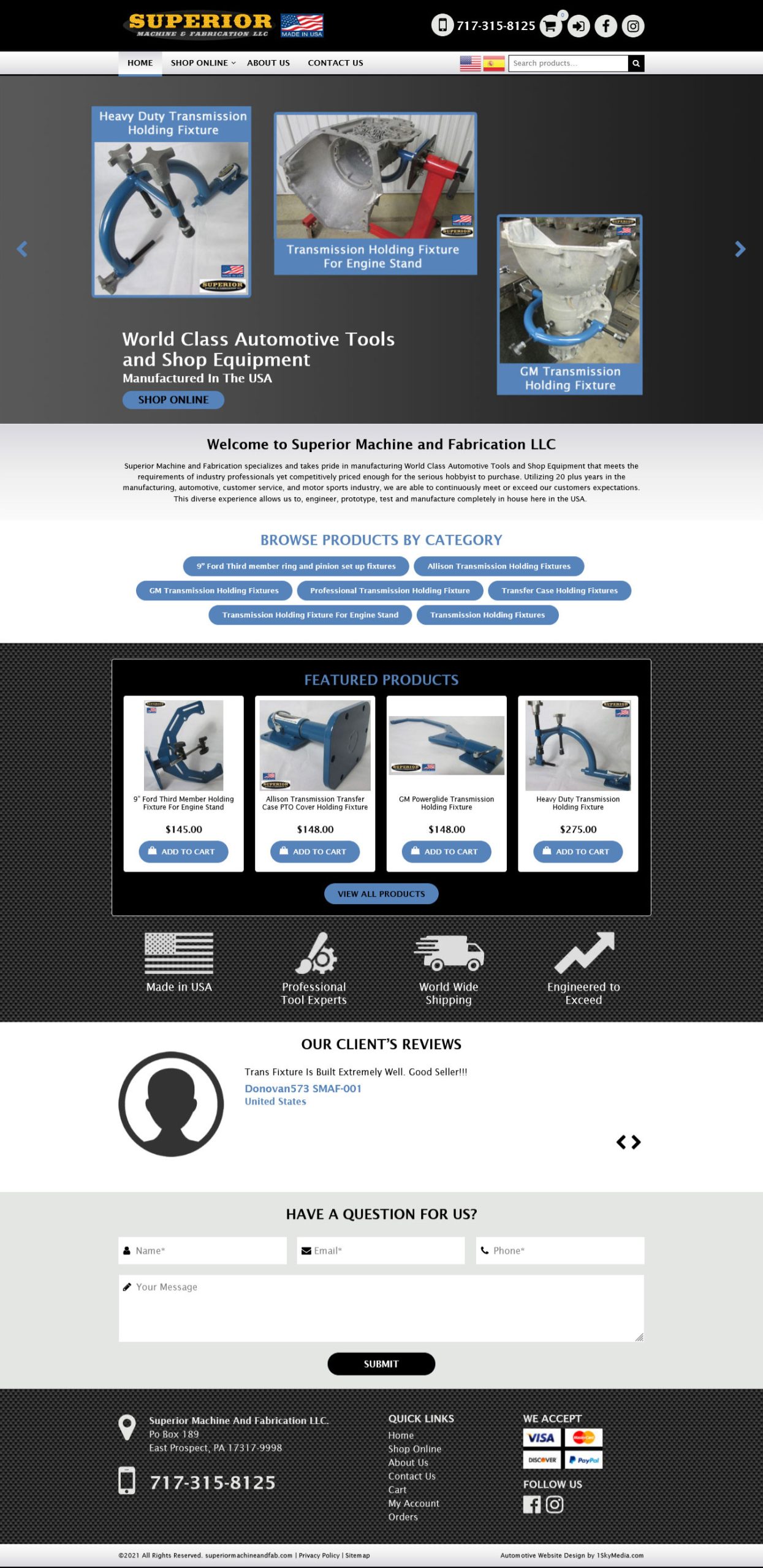Superior Machine and Fabrication  WooCommerce Website Design