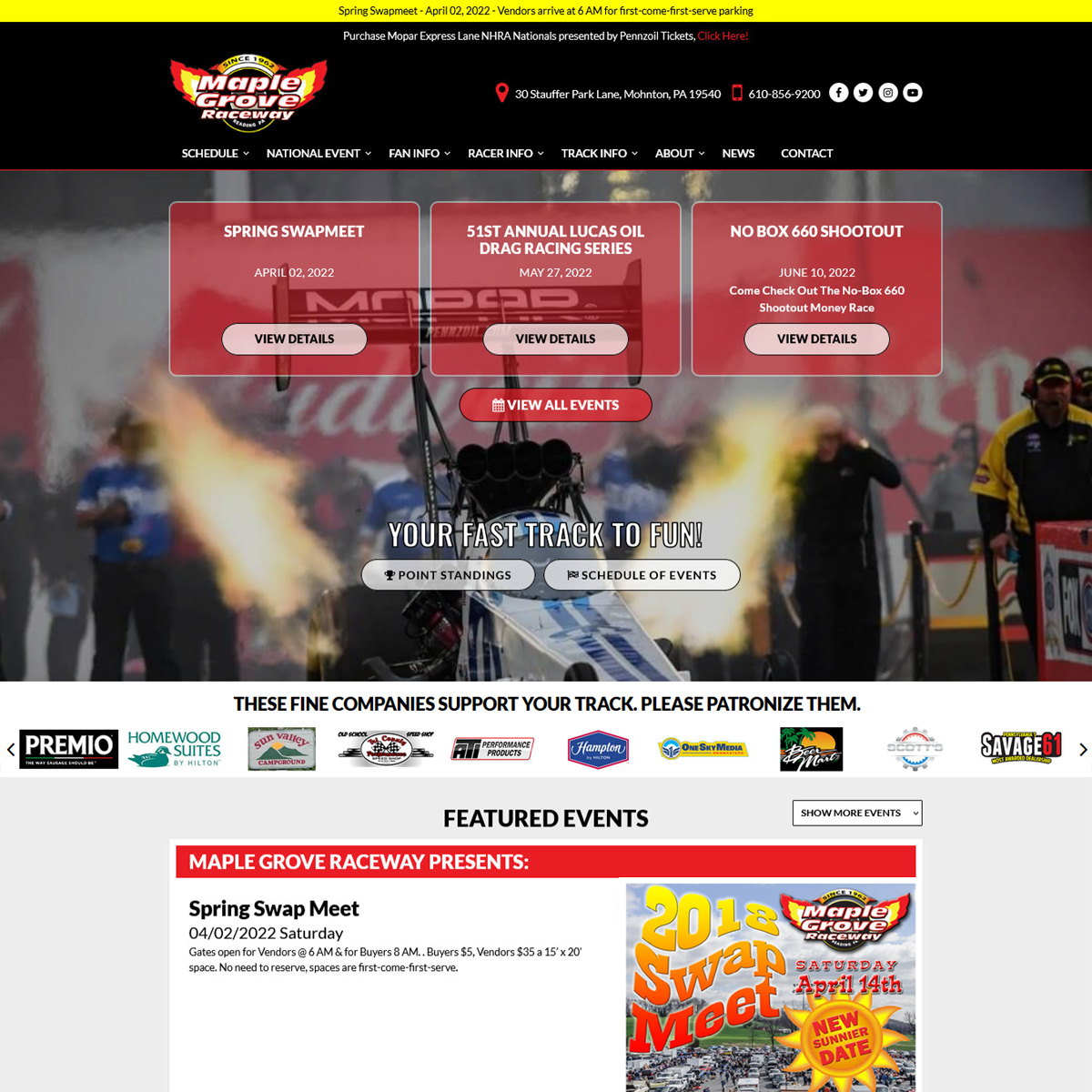 Maple Grove Raceway Website Design