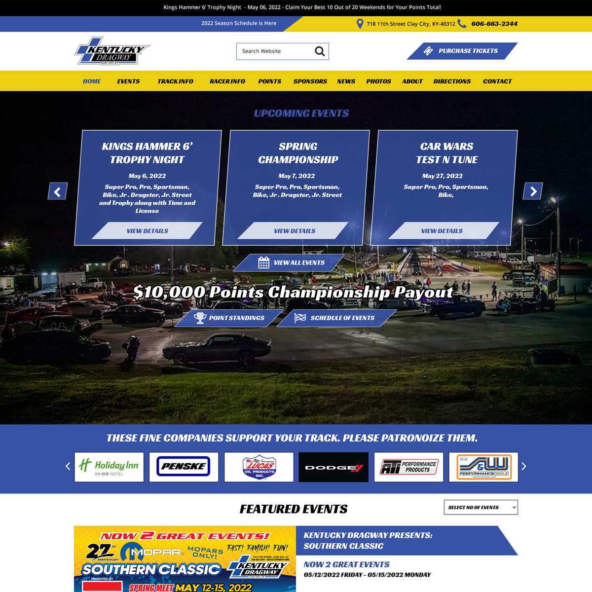 Kentucky Dragway Website Design
