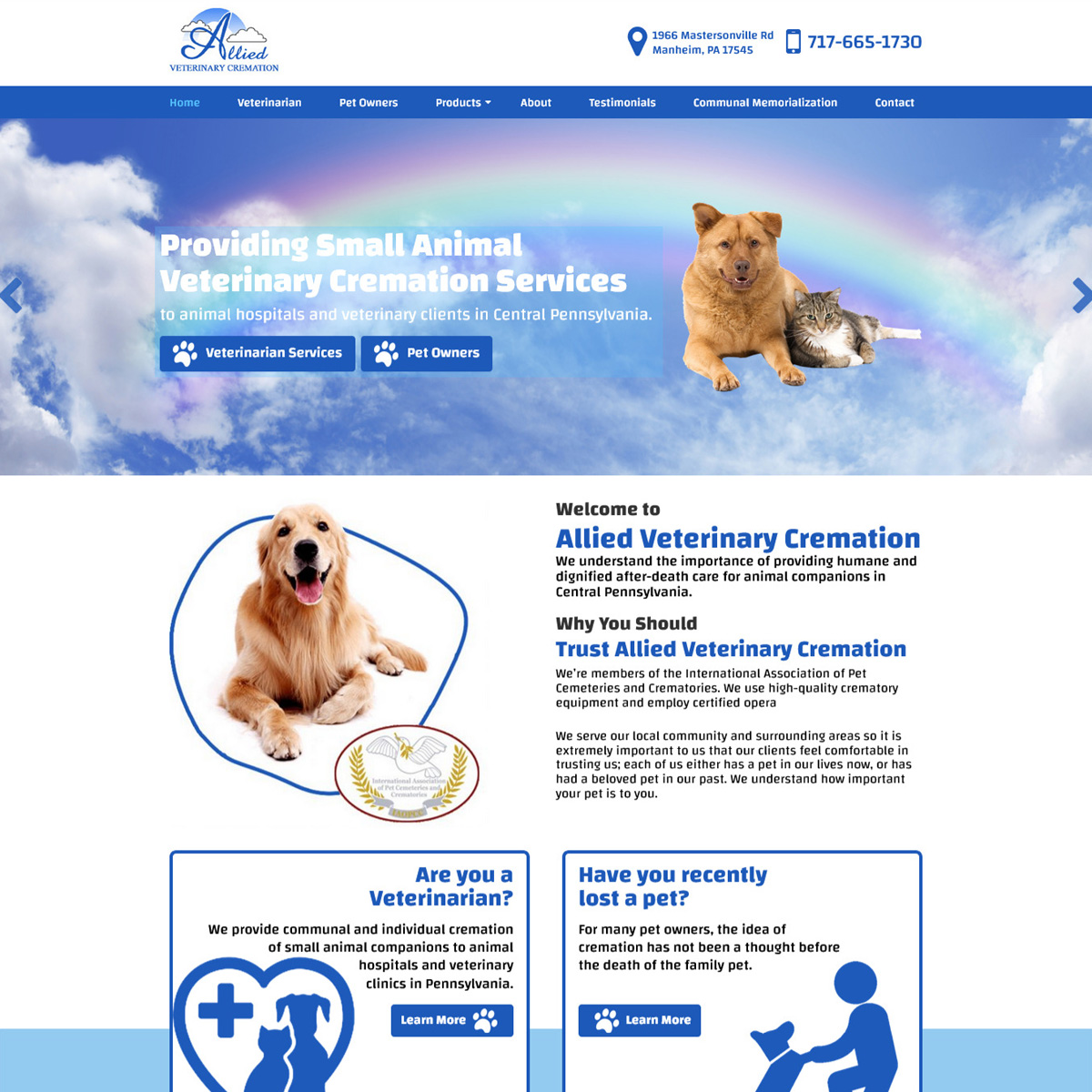 Allied Veterinary Cremation Services Website Design