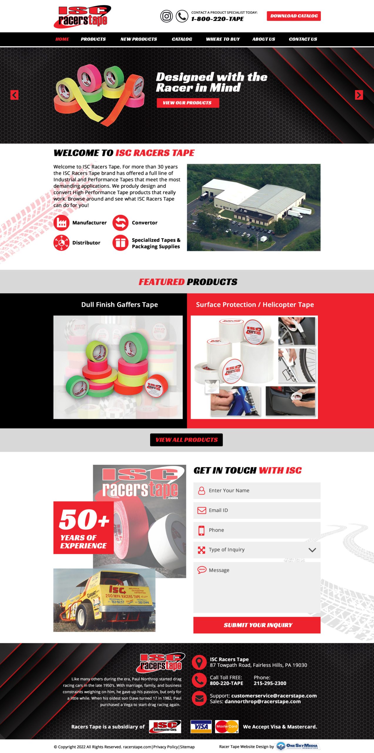 ISC Racers Tape Website Design
