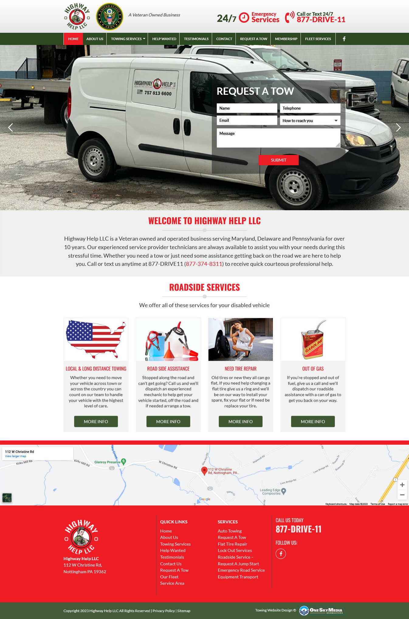 Highway Help LLC Road Side Service Provider Website Design