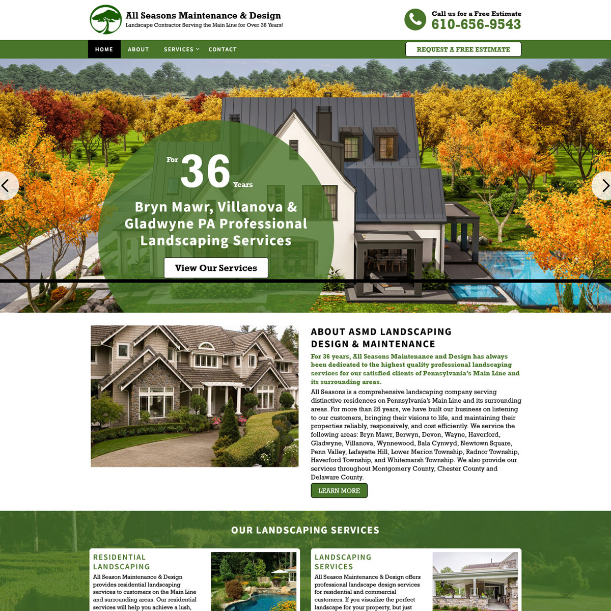 ASMD Landscaping Company Website Design