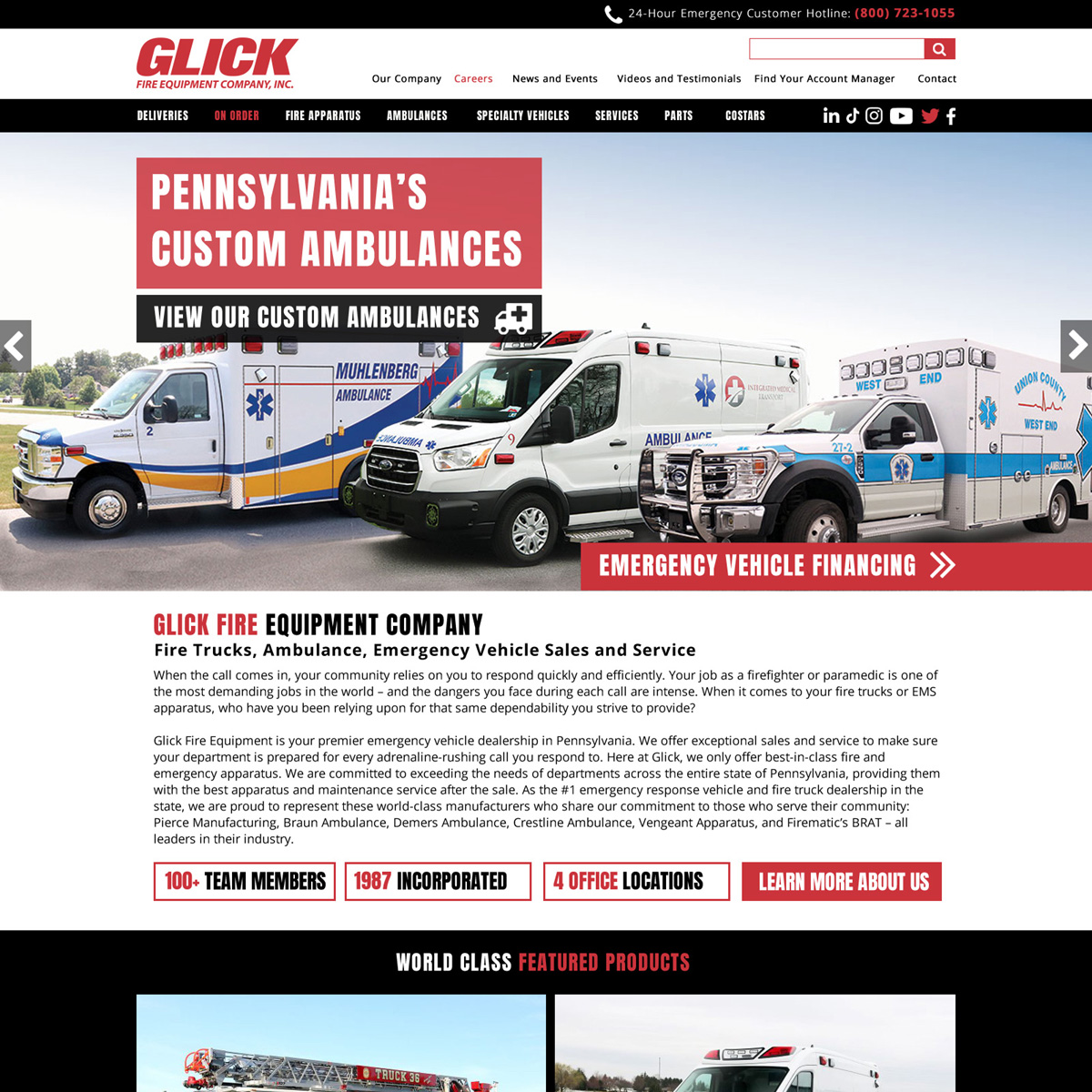 Glick Fire Website Design