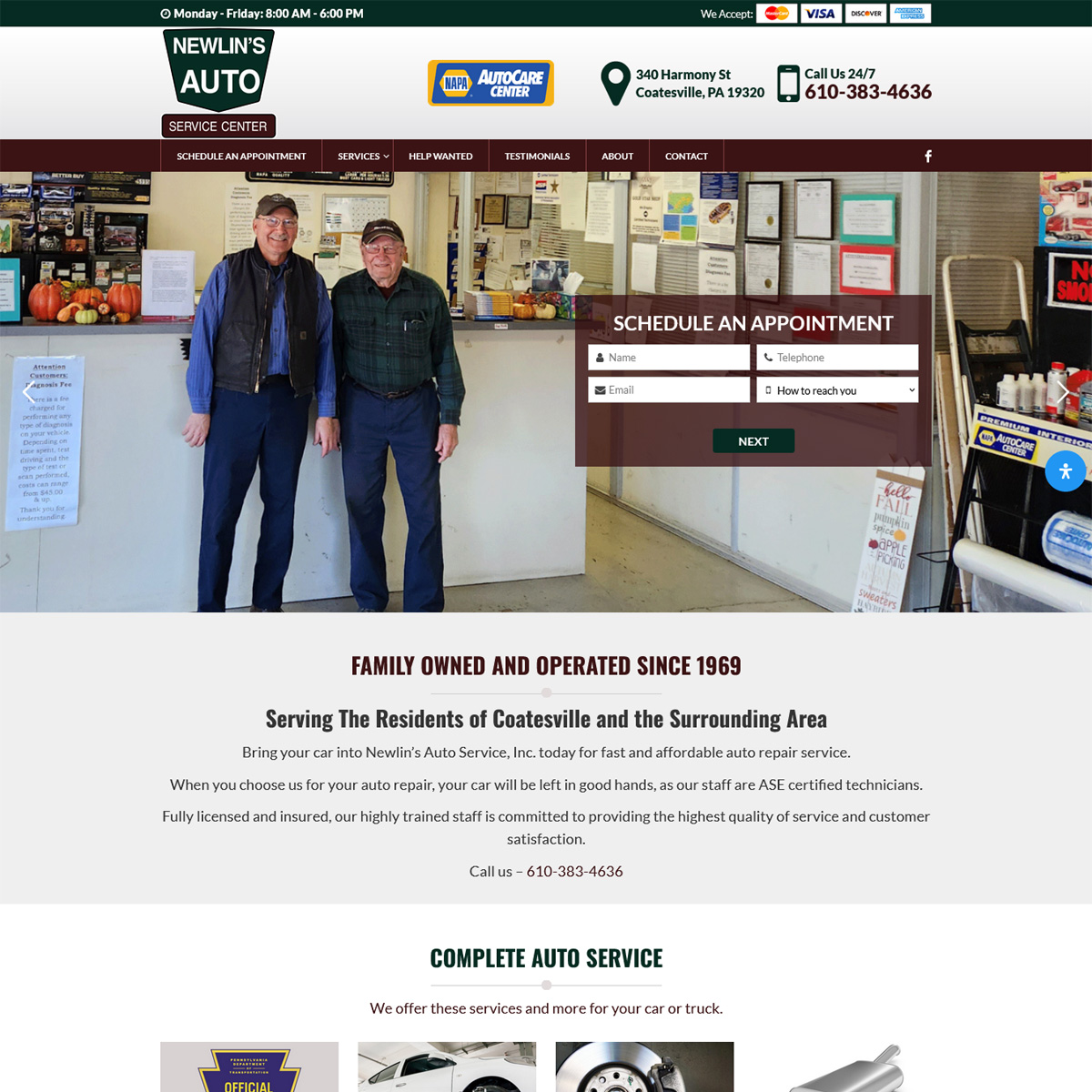 Newlin’s Auto Service, Inc. Website Design