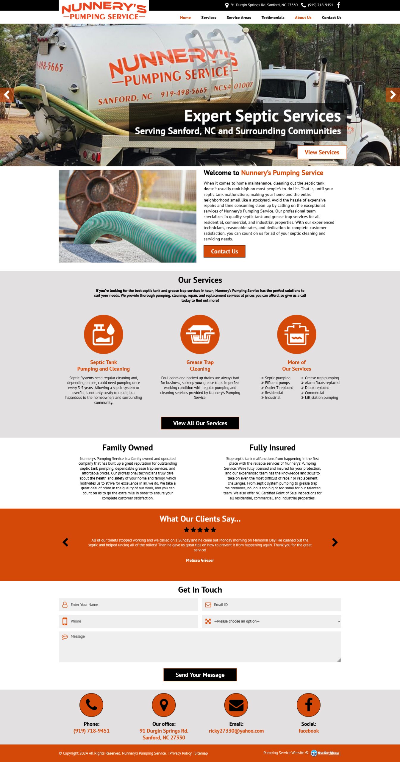 Nunnery’s Septic Pumping Service Website Website Design
