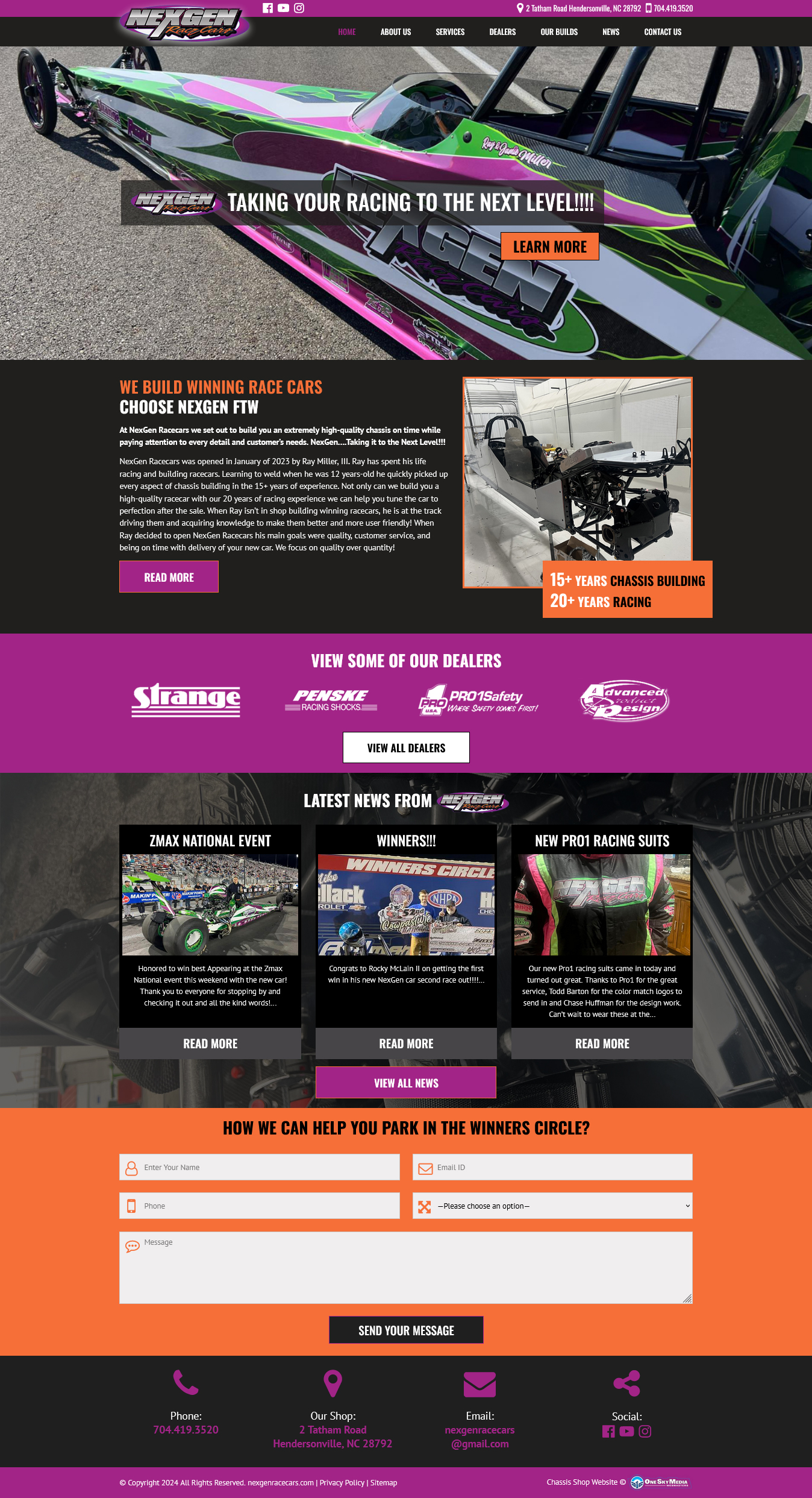 NexGen Racecars Website Design