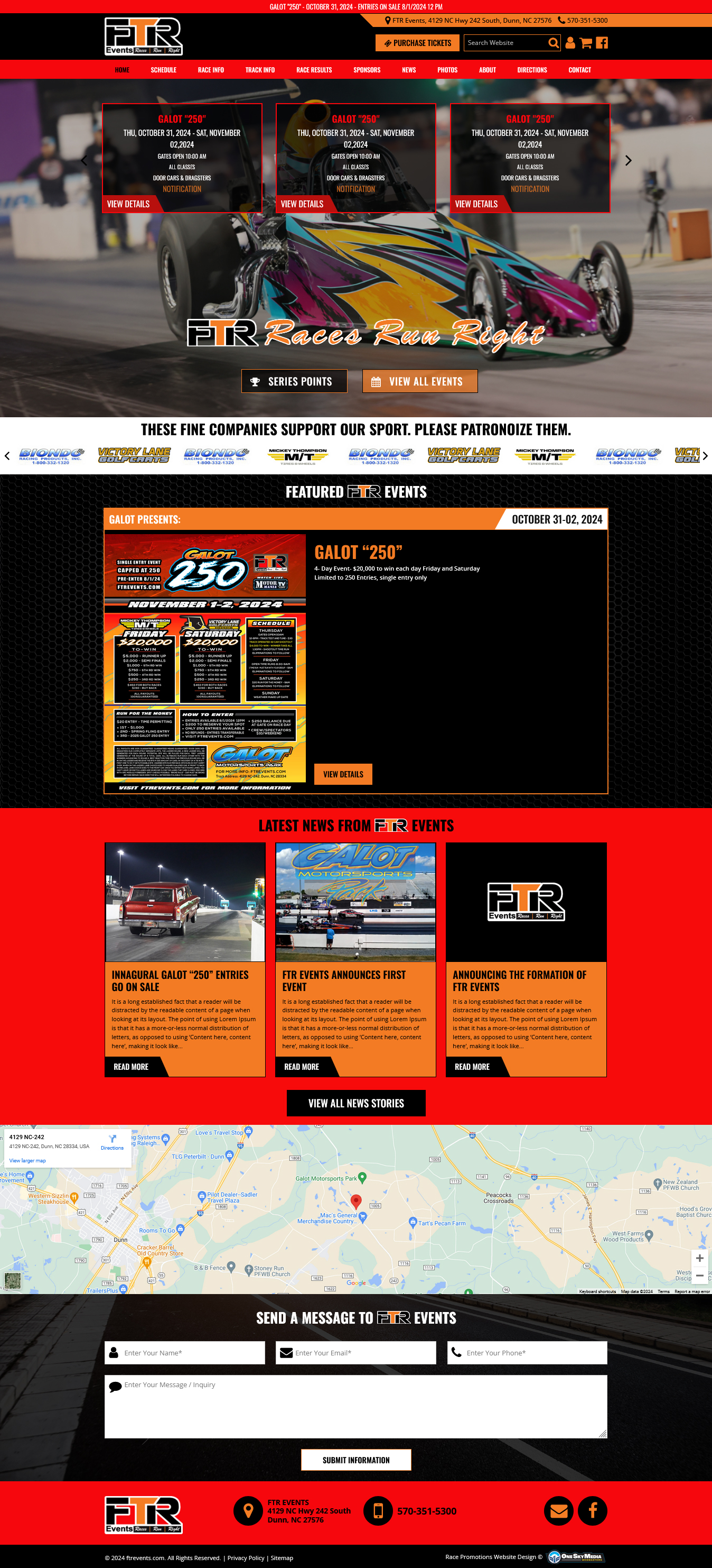 FTR Events – Race Promotions Website Design
