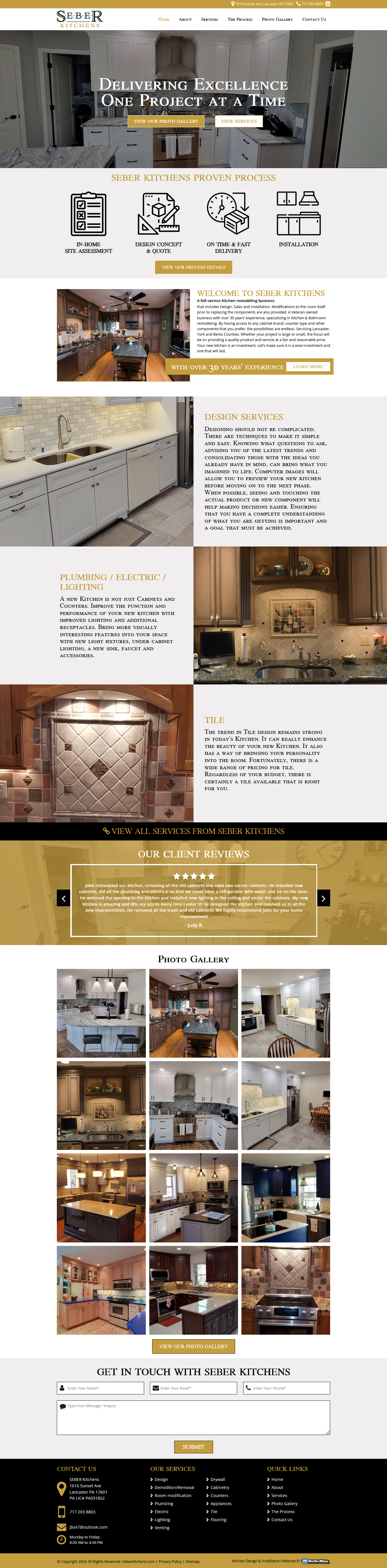 Seber Kitchens Website Design