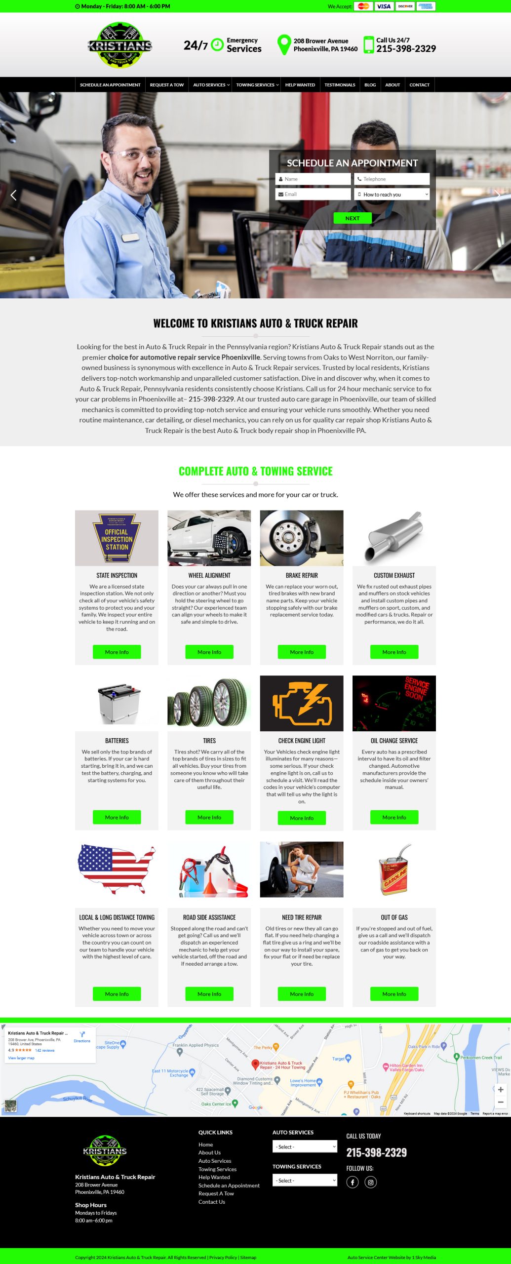 Kristians Auto & Truck Repair Website Design