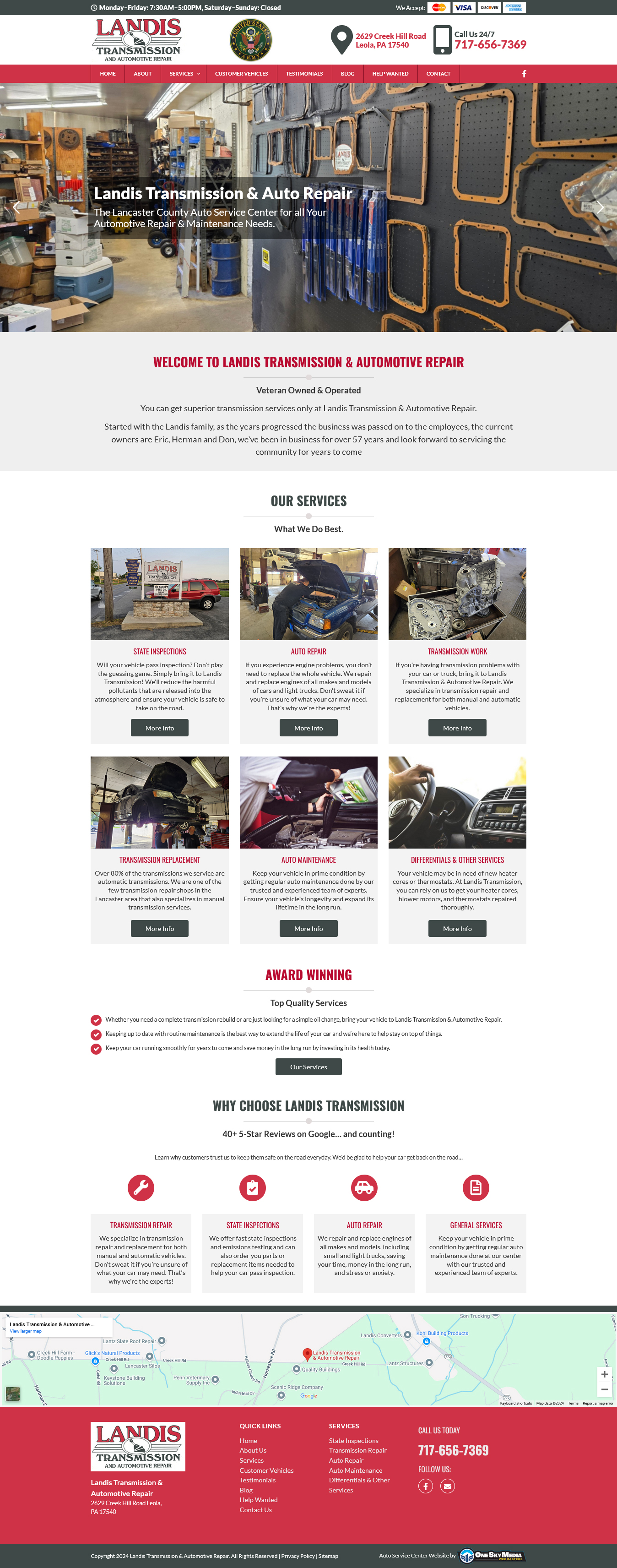 Landis Transmission & Automotive Repair Website Design