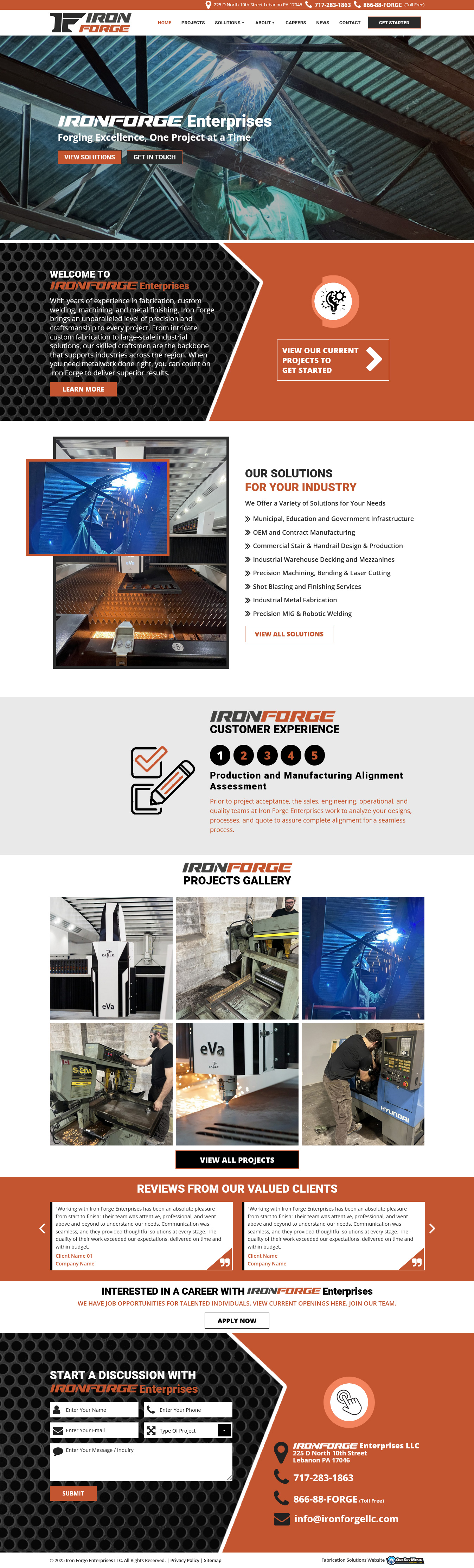 Iron Forge Enterprises Website Design