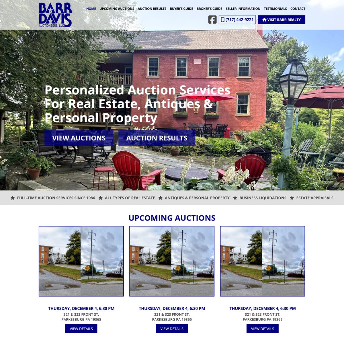 Barr Davis Auctioneers, LLC Website Design